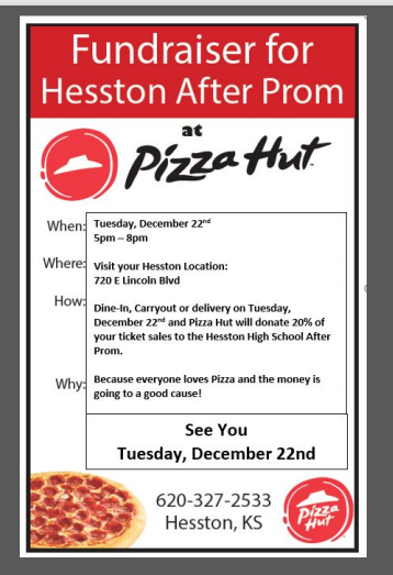 Pizza Hut Fundraiser Night 12/22
