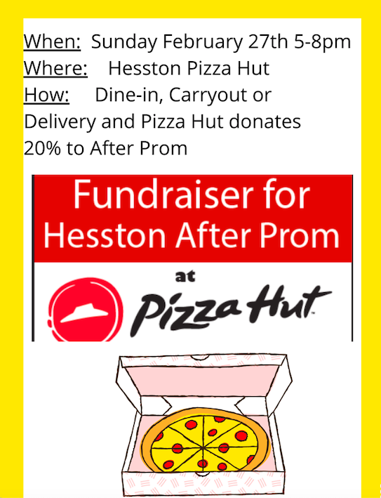 After Prom Pizza Hut Fundraiser Night 2/27/22